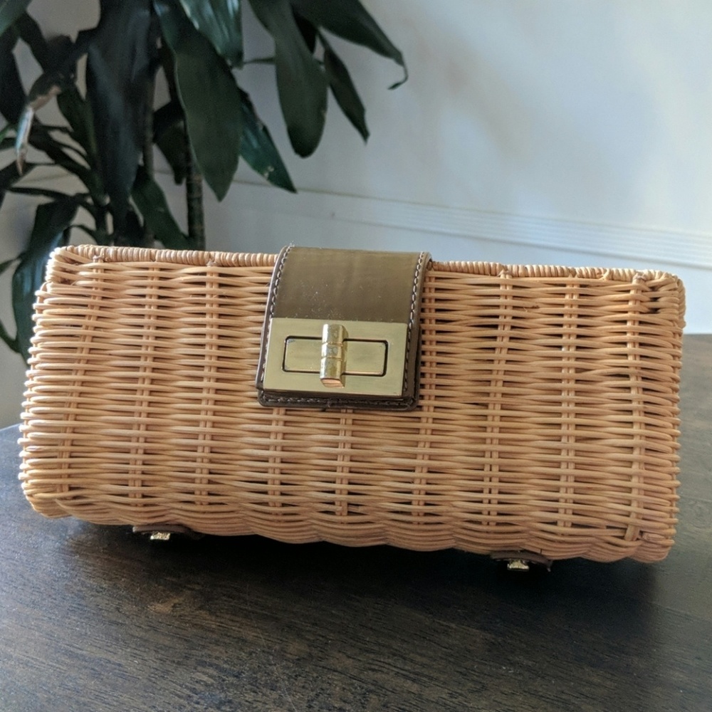 J.Crew Rattan Clutch w/ clasp
